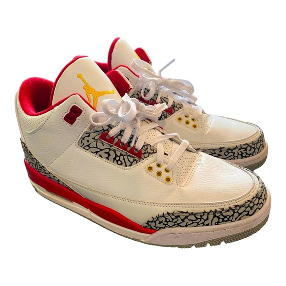 Nike Air Jordan 3 Retro Size 10 Red and White - Picture 10 of 12